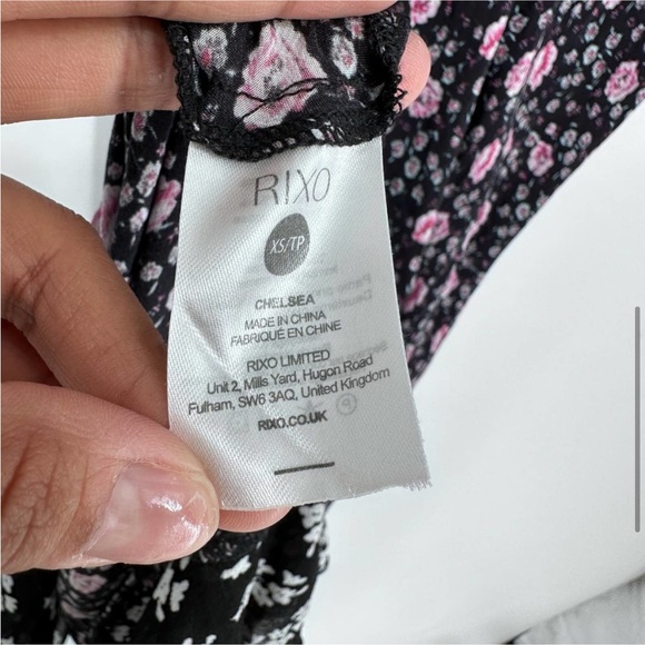 Rixo London Chelsea 1930s Micro Floral Mock-Wrap Maxi Dress Black Size XS - Picture 4 of 4